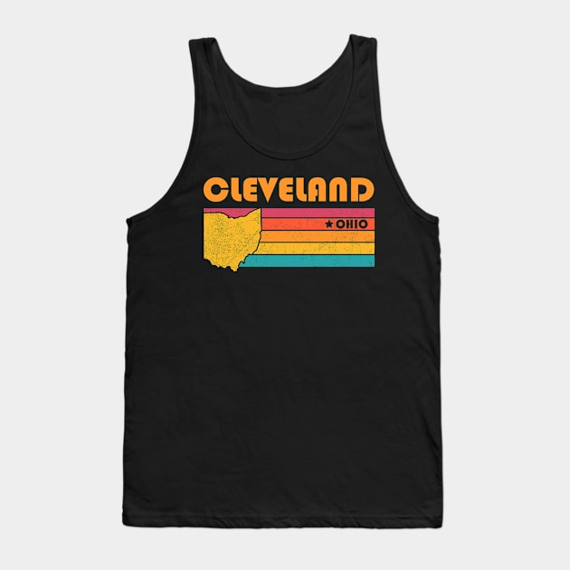 Cleveland Ohio Vintage Distressed Souvenir Tank Top by NickDezArts